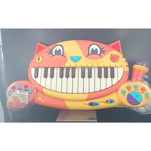 B. Toys Meowsic Cat Keyboard Piano With Microphone & Multiple Sounds For Ages 2+ - Picture 1 of 5